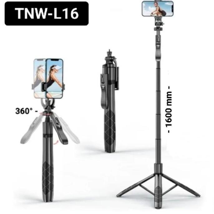 TERMURAH - TNW L16 TONGSIS TRIPOD BLUETOOTH REMOTE Selfie Stick HP Camera - L 16