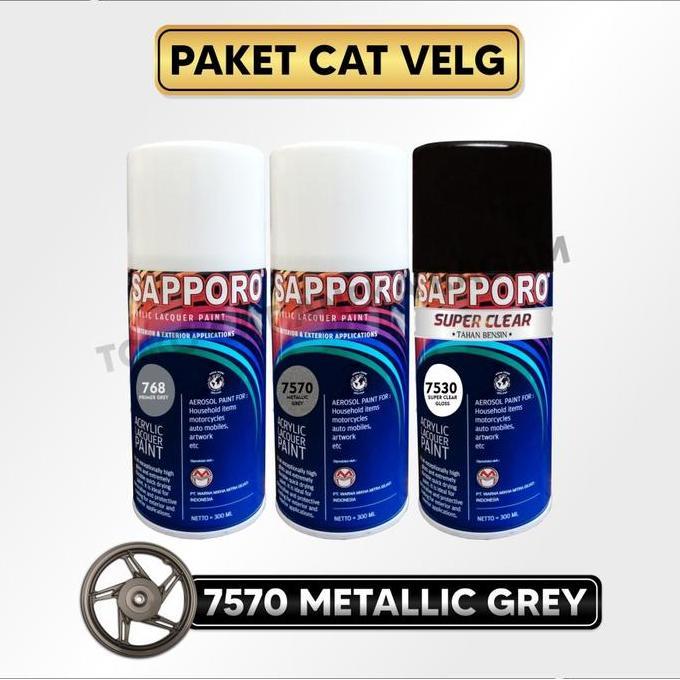Paket Cat Velg 7570 Metallic Grey Sapporo