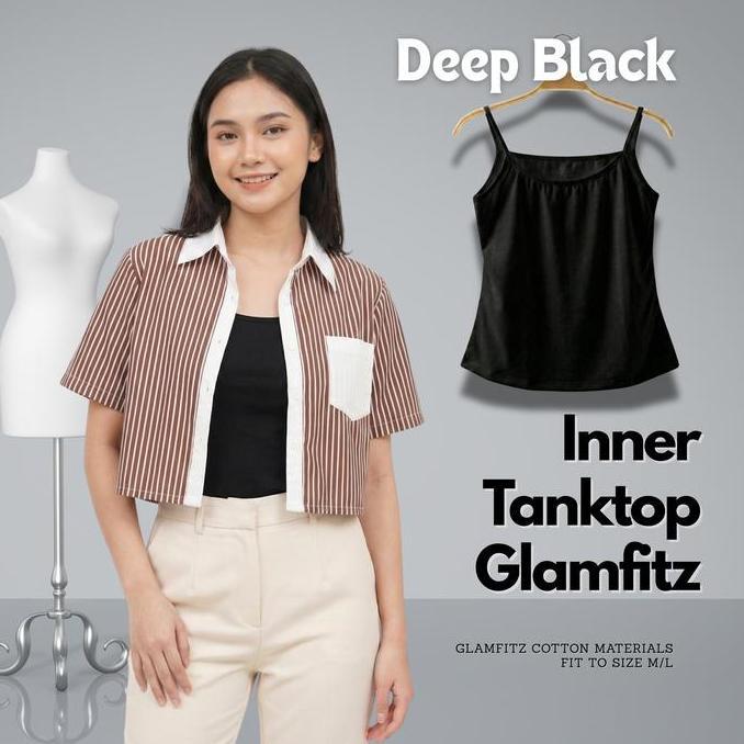 Superior- Glam- Sivali Gia Stripe Shirt || Croptop Stripe Shirt Kemeja Nita Salur Lengan Pendek Atas