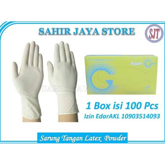 Sarung Tangan Karet Medis Sarung Tangan Latex Dokter Tidak Mudah Sobek 1 Box isi 100 Pcs