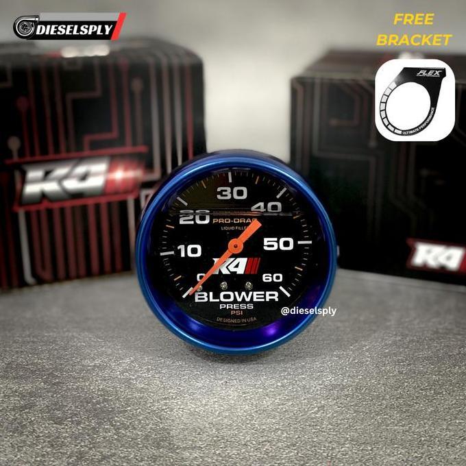 R4 Boost Meter Titanium Universal Innova / Fortuner / Hilux / Pajero / Triton Boostmeter 35 PSI / 60