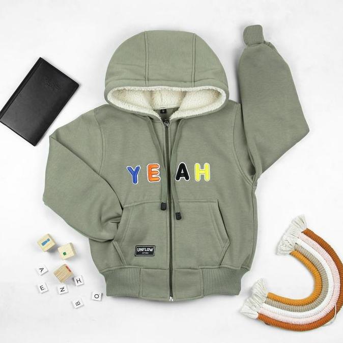 Youkid- Unflow Jaket Anak Laki Laki Import Hoodie Zipper Kids  Fashion Anak Perempuan Motif Bordir Y