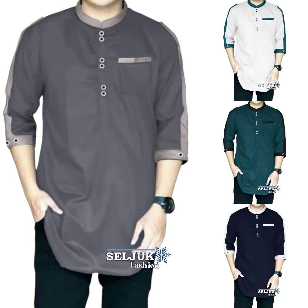 ORIGINAL TOP FASHION BAJU KOKO ZAKA LENGAN 3/4 PREMIUM QUALITY MUSLIM LAKI LAKI PRIA