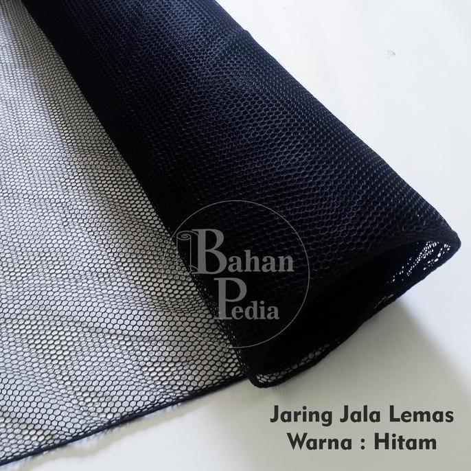 Nahen- [Meter] Bahan Jala Tebal Lemas Kain Jaring Lapisan Tas Dompet - Hitam