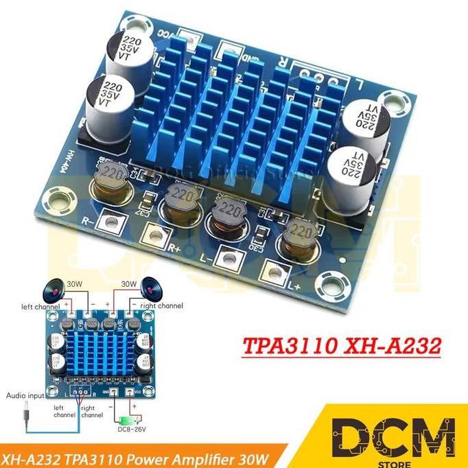 XH-A232 TPA3110 Class D Power Amplifier 2x30W TPA 3110 XHA 232 HW-404
