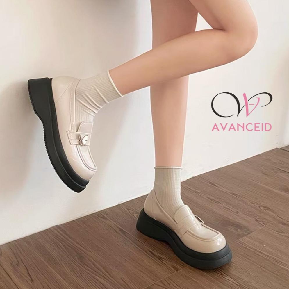 official avanceid 1909 loafers sepatu sneakers wanita kerja docmart hitam