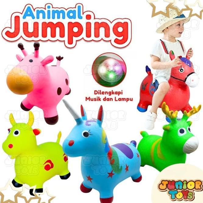 Kuda Kudaan Karet Jumping Animal Mainan Bisa Dinaiki Anak Genjot Unicorn Sapi Rusa Peg Kancil Childr