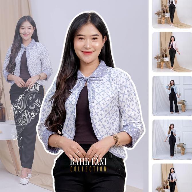 MURAH LEBAY Bonita Outer Batik Wanita / Cardigan Modern Istimewa 2024 Crop Kantor Atasan Blazer Form
