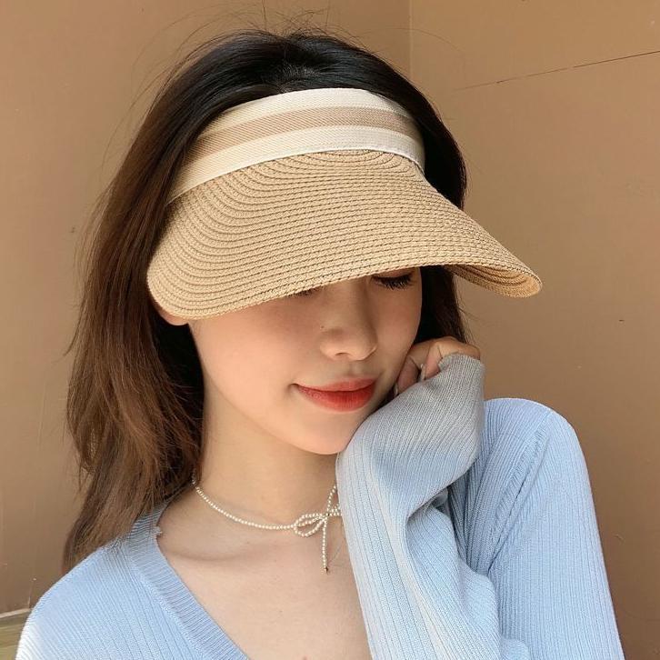 ANLiC - Topi Rotan Wanita Lebar Topi Pantai