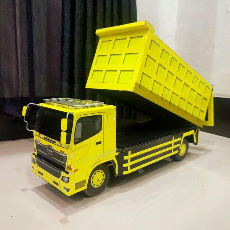 Hot Hino 500 Dump Muatan Pasir Mainan Anak Miniatur Truk Dump Jungkit Termurah