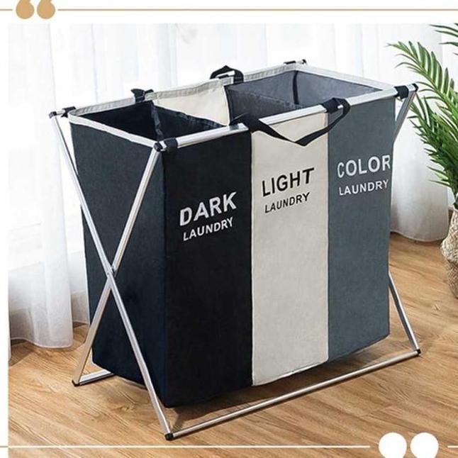 Keranjang Cucian Baju Pakaian Kotor Laundry Bag Stand Rak Minimalis