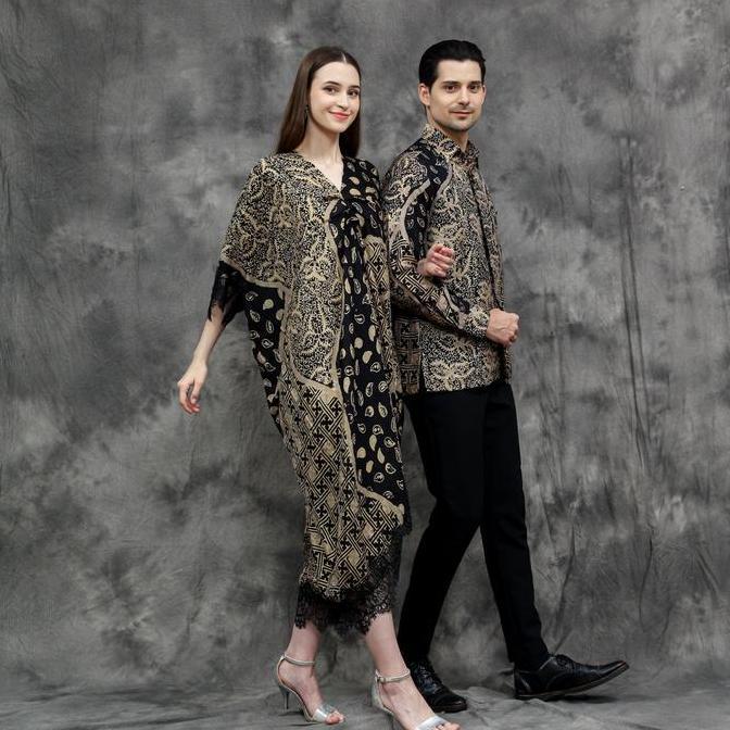 OOTD AIRA BATIK - Kamelia Kaftan Couple dan Kemeja Batik Pria Bahan Viscose OOTD