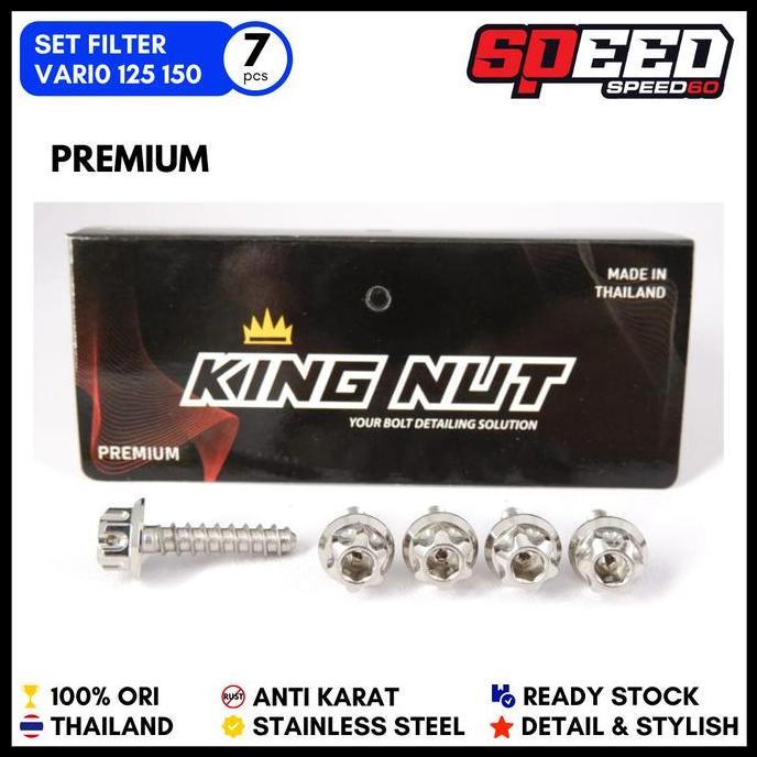 Set Baut Filter Honda Vario 125 Vario 150 Probolt Stainless King Nut
