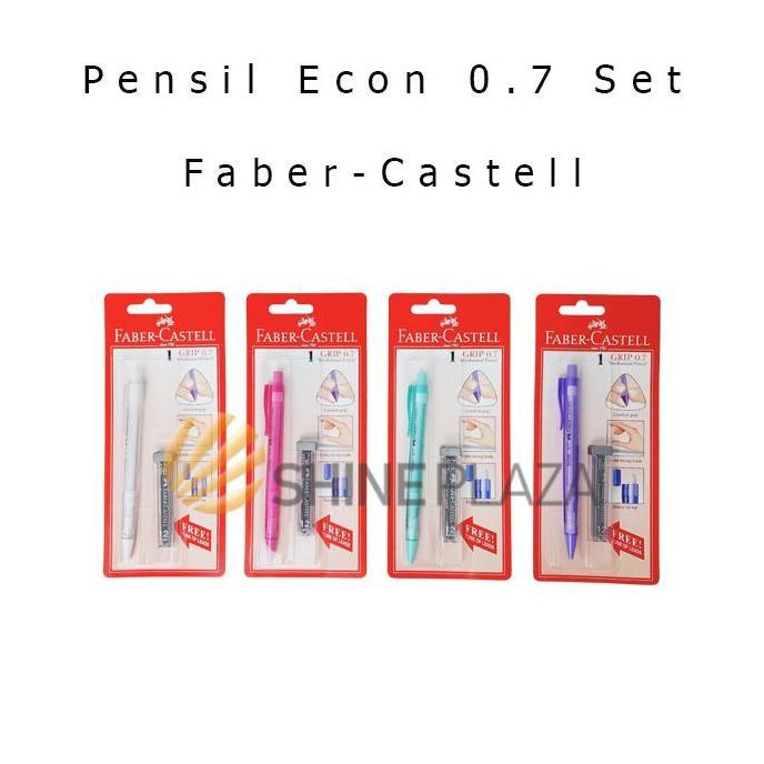 Pensil Mekanik Faber Castell Econ Set 0.7mm - Mechanical Pencil Faber-Castell 0,7 mm
