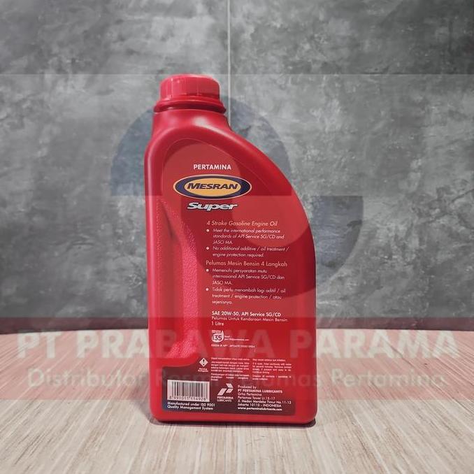 Olinoy- Pertamina Mesran Super Bensin 20W-50 1 Liter - Oli Mobil