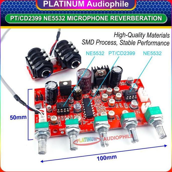 Ajuste- Pt2399KaraokeMic MicrophoneReverberation Modul Dital Echo Delay Mic-135 136