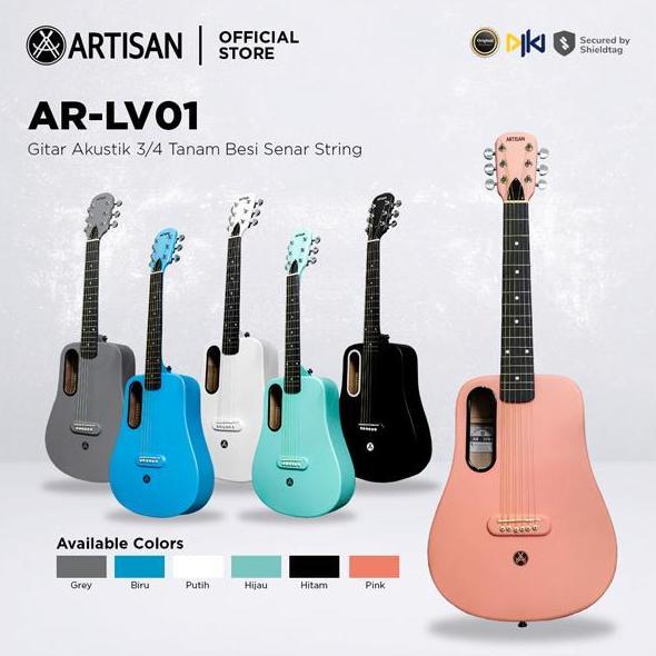 Banokilo_ecer - ARTISAN Gitar Akustik 3/4 Tanam Besi AR - LV01 Senar String Guitar