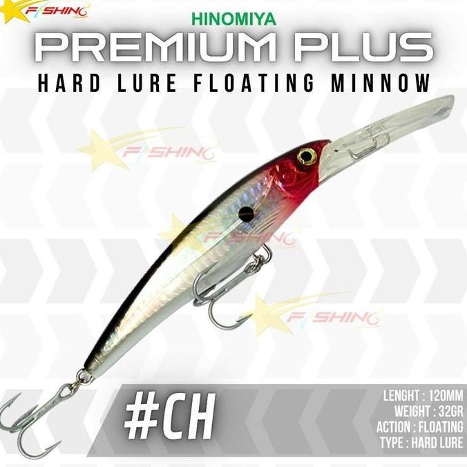 NEW Stars Fishing Umpan Pancing Casting Trolling HINOMIYA Premium Plus 9046 Minnow 12cm 32gr Hard Lu