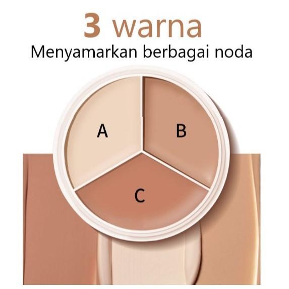 Tricolor Clear Concealer + Spons Jari Tahan Lama