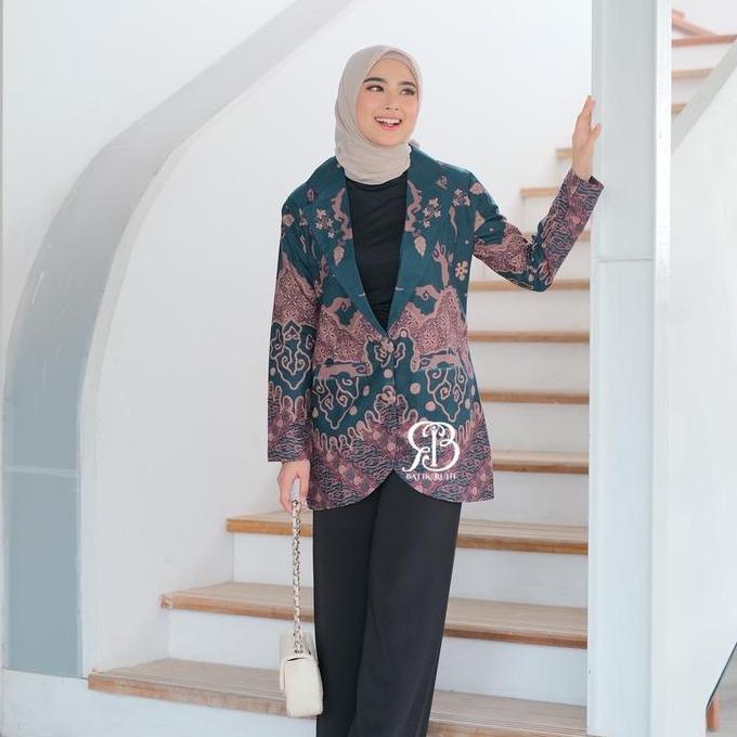 LIFESTYLE Atasan Kerja Batik Wanita - Motif NALLA -  Baju Panjang - BLAZER BATIK WANITA MODERN LIFES