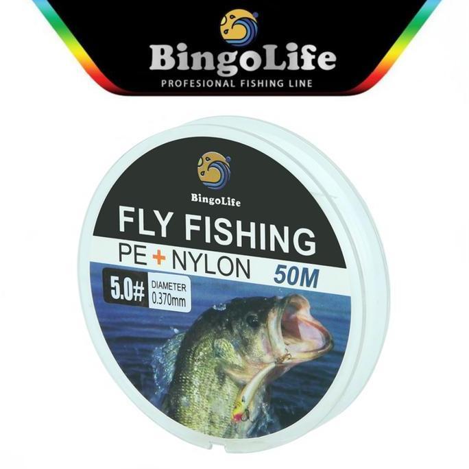 BENANG PANCING KUAT ANTI KERITING ANTI PUTUS PUTIH SENAR PANCING PE + NILON KUAT 0.05MM FLY FISHING 
