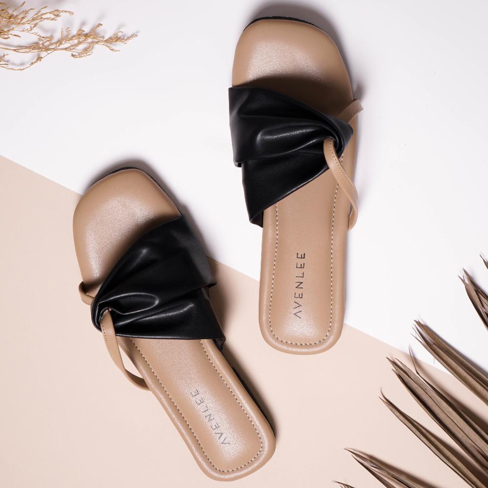 GARANSI AVENLEE YUME - SANDAL WANITA FLAT TEPLEK SOL KARET PREMIUM