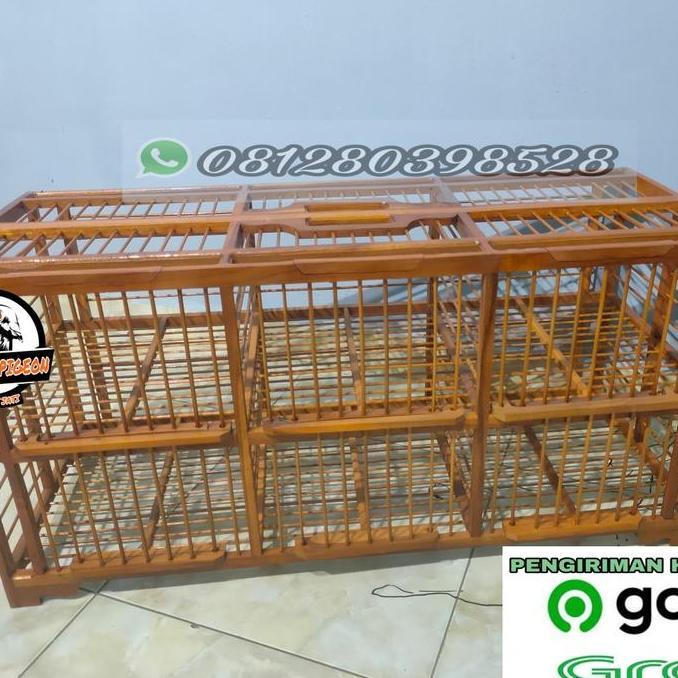 NEW DONDANG KANDANG JEMUR KAYU JATI PLITUR MERPATI JUMBO UKURAN 3 PASANG ORI