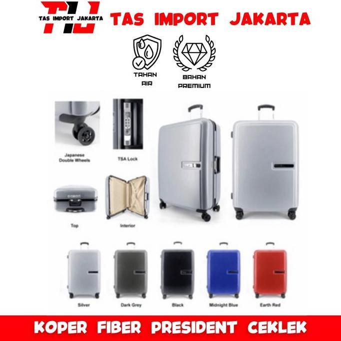 NEW PRESIDENT KOPER FIBER PRESIDENT HARDCASE (5559) ORIGINAL - 20 INCH 24 INCH 28 INCH KABIN BAGASI 