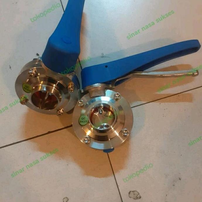 Ready Butterfly valve sanitary 11/2" inch SS316L SPV