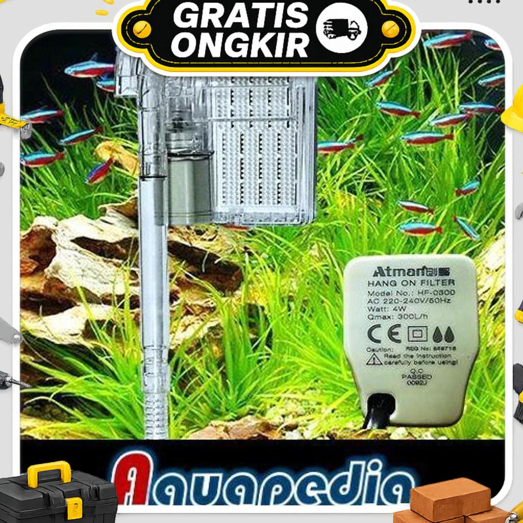 Atman Hf0300 Filter Gantung Aquascape/Aquarium Hang-On Filter Hf-0300