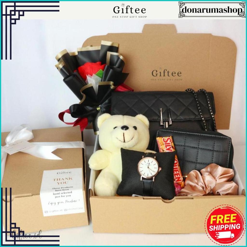 Hampers Zara Tas Wanita Premium Dompet Jam Parfum Boneka Kado Valentine Selempang Sling Bag Hadiah G