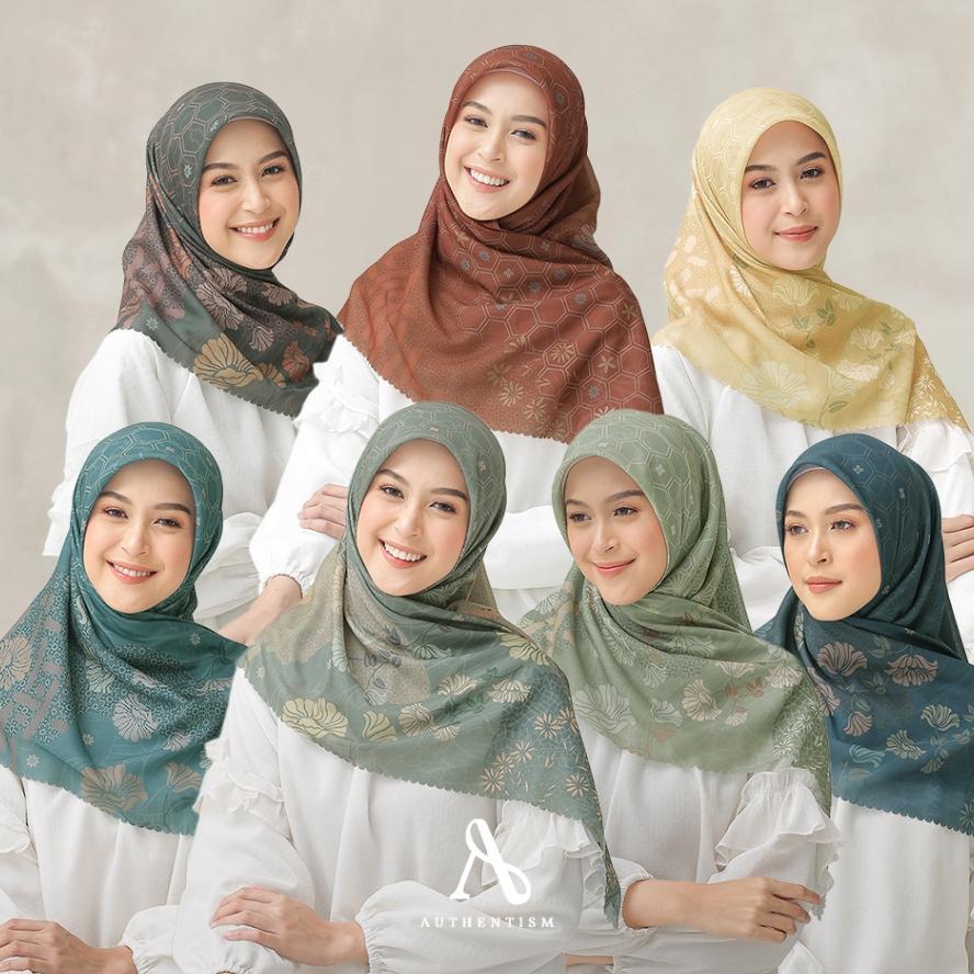 Authentism Id | Queen Bee Series - Kerudung Segi Empat Motif Voal Ultrafine Lasercut Premium