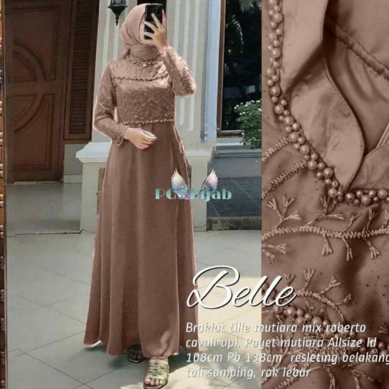 ORIGINAL Helen Maxy Sonia Dress Jumbo Mutiara Brukat Gamis Kondangan Simple Mewah Lilac Wardah Xxxl 