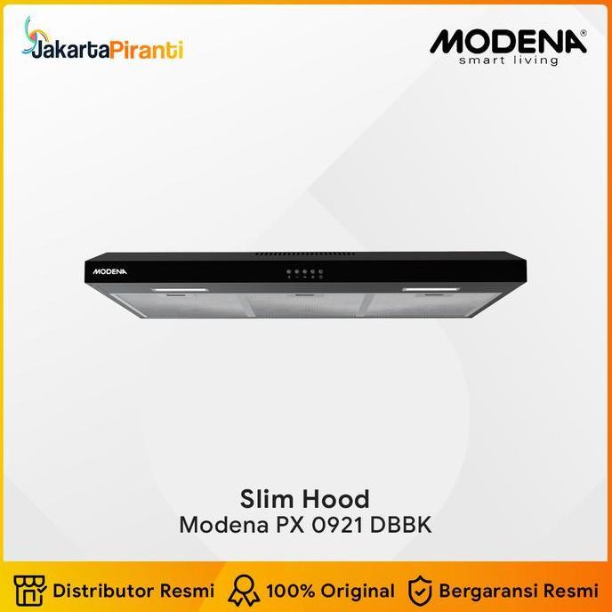 Modena Alat Penghisap Penyedot Asap Kompor Dapur Cooker Hood Slim PX 0921 DBBK 90cm LED Lamp & Carbo
