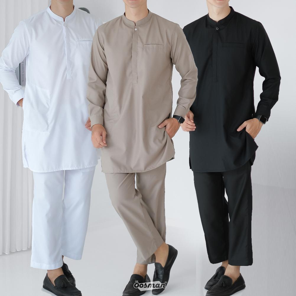 premium oosman - kurta koko setelan pria dewasa pakistan premium lengan panjang