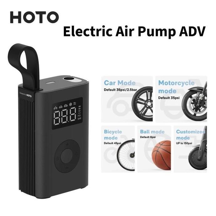 Promo Hoto Electric Air Pump Adv Portable Air Compressor Tire Inflator Rechargeable Car Bike Bicycle