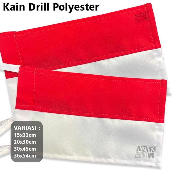 Nazhifa Printing - Bendera Merah Putih, Bendera Indonesia, Bahan Drill Polyester, Ukuran 15 x 22 cm,