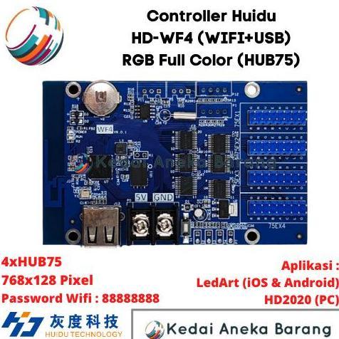 Lansungkirim- Controller Huidu Hd-Wf4 Wifi Rgb Full Color Running Text Panel W62-75