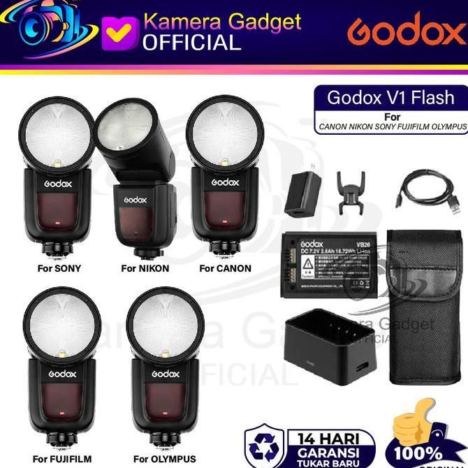 ferdyshp991 - Godox V1 Flash for Canon / Nikon / Sony / Fujifilm Original Bergaransi