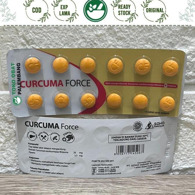 Curcuma Force 12 Tablet Obat Fungsi Hati Penambah Nafsu Makan Curcumin