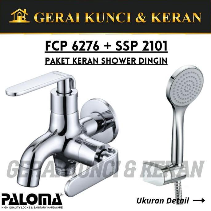 PALOMA FCP 6276 SSP 2101 Paket Keran Cabang Shower Set Mandi Tembok
