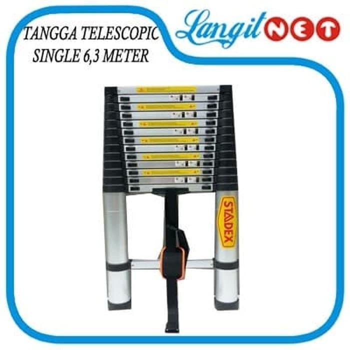TANGGA TELESKOPIK STADEX SINGLE 6.3 METER ALUMINIUM TELESCOPIC LADDER ORIGINAL DAN TERPERCAYA