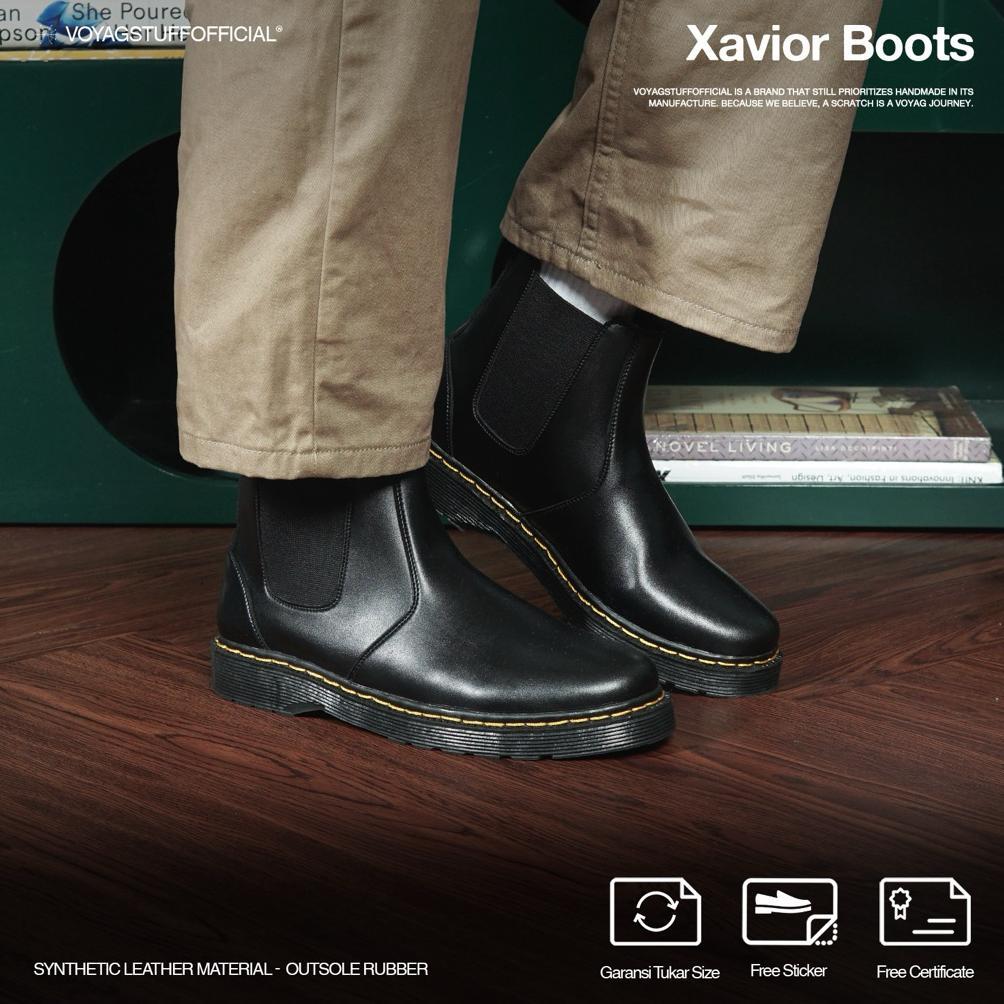 KUALITAS SUPER Voyagstuffofficial - Xavior Sepatu Boots Pria Hitam
