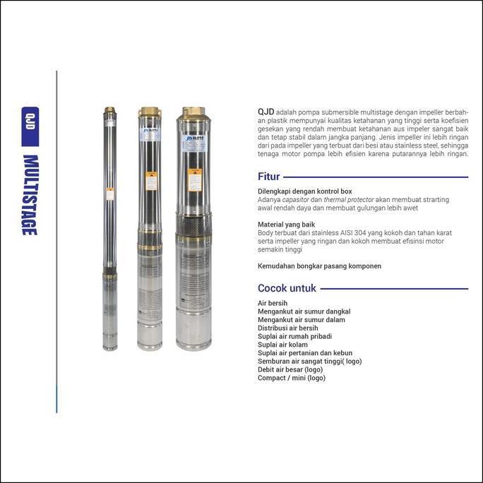 INOTO 3IN 224 1hp kabel pendek pompa air submersible | 75QJD 224
