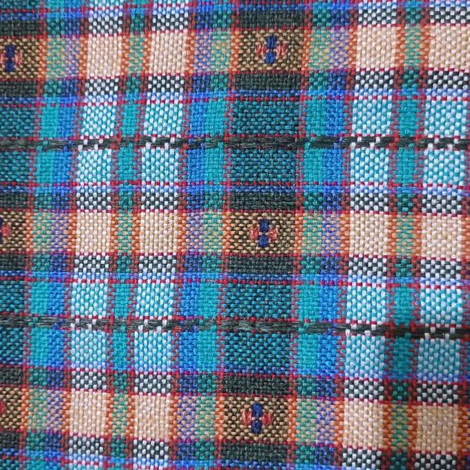 Kain Jok Mobil Bahan Fabric Tartan Kotak Biru cocok untuk mobil 90 an