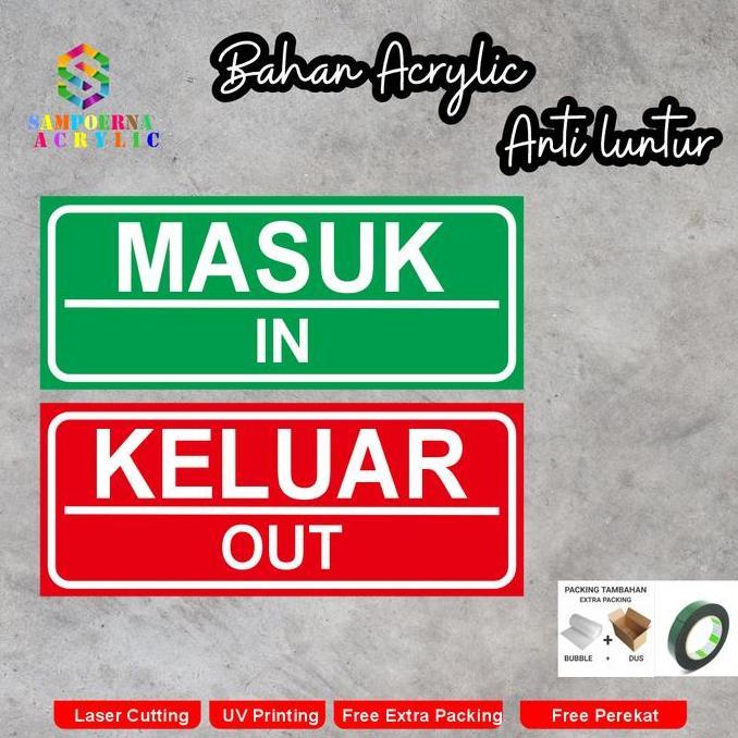 SIGN AKRILIK KELUAR MASUK, IN OUT