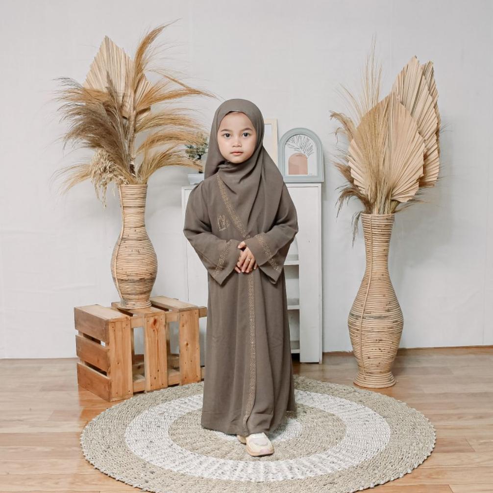 Hemat Littlemalika X Majidah Abaya Dubai Anak Full Size Bahan Ceruty Set Hijab Dan Cadar Gamis Syari