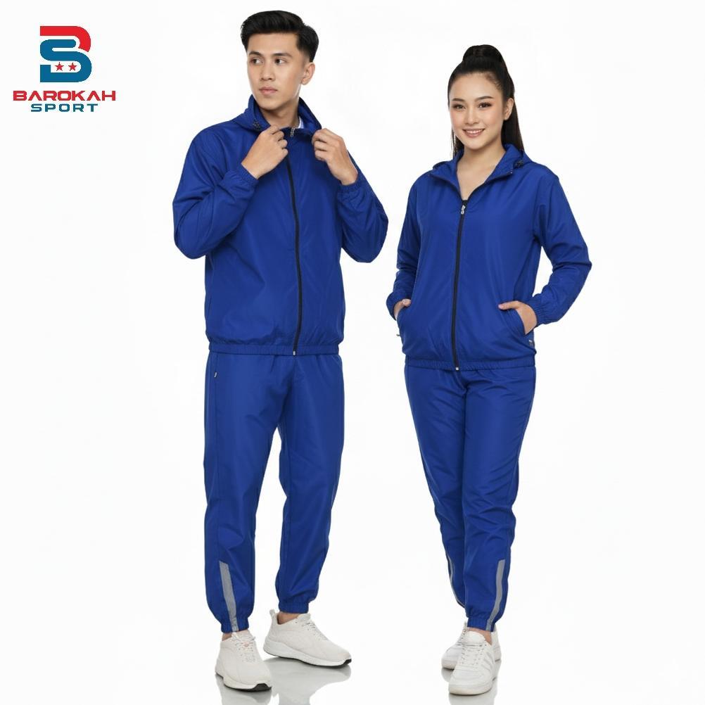 flash sale hm barokah -  one set jaket dan celana parasut setelan jaket dan celana olahraga parasut 