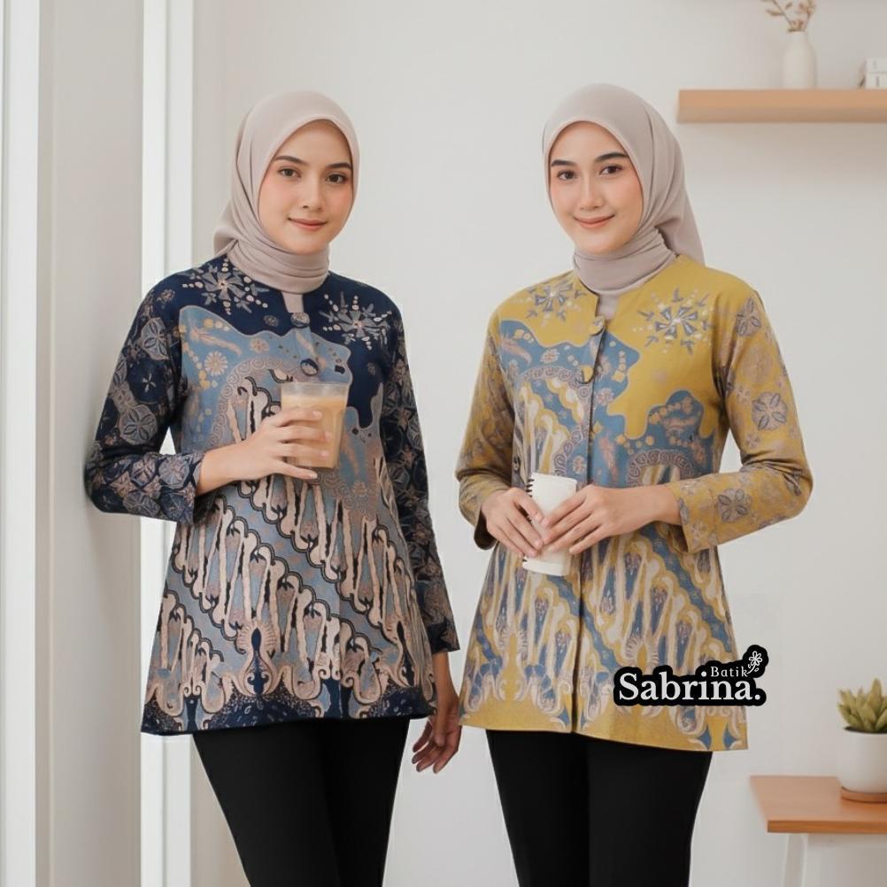 Batik Sabrina Batik Couple Modern Atasan Blouse Batik Kerja Kantor Wanita