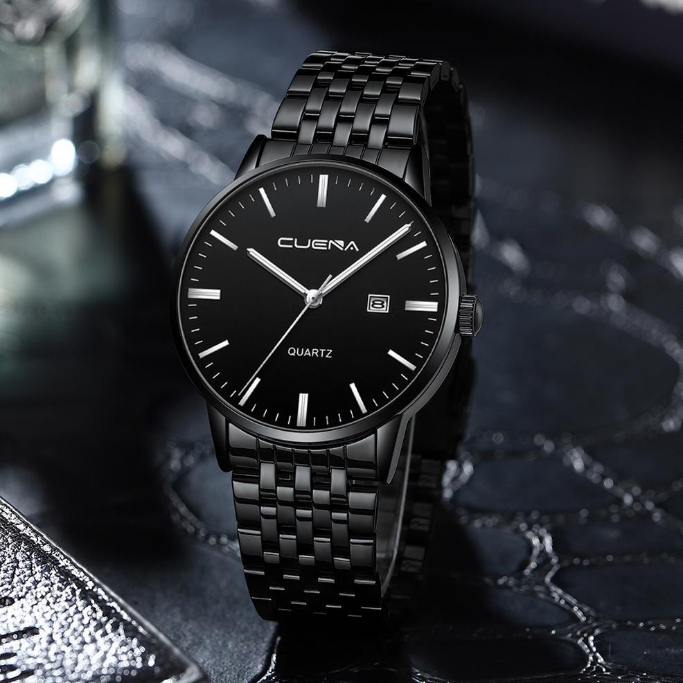 Exclusive Cuena Jam Tangan Pria Analog Gelang Baja Tahan Karatkuarsa Tahan Airkalender Otomatistanga